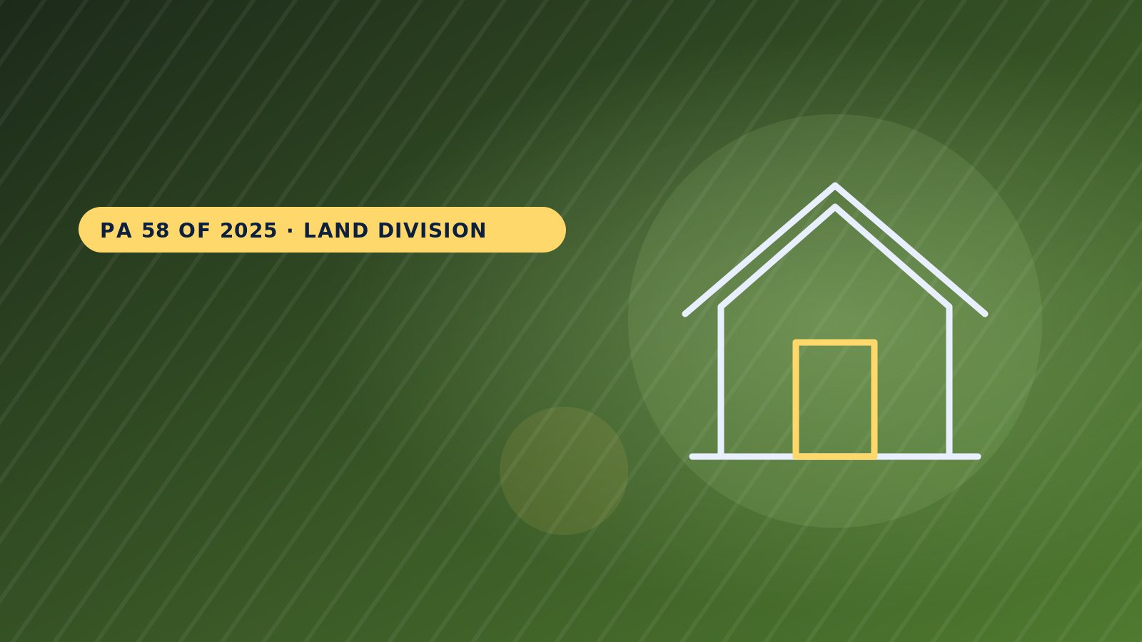 Michigan PA 58 of 2025: Land Division Act Changes