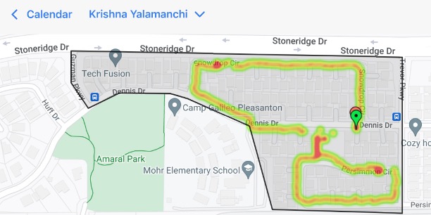 GPS heat map showing vendor breadcrumb trail across community property